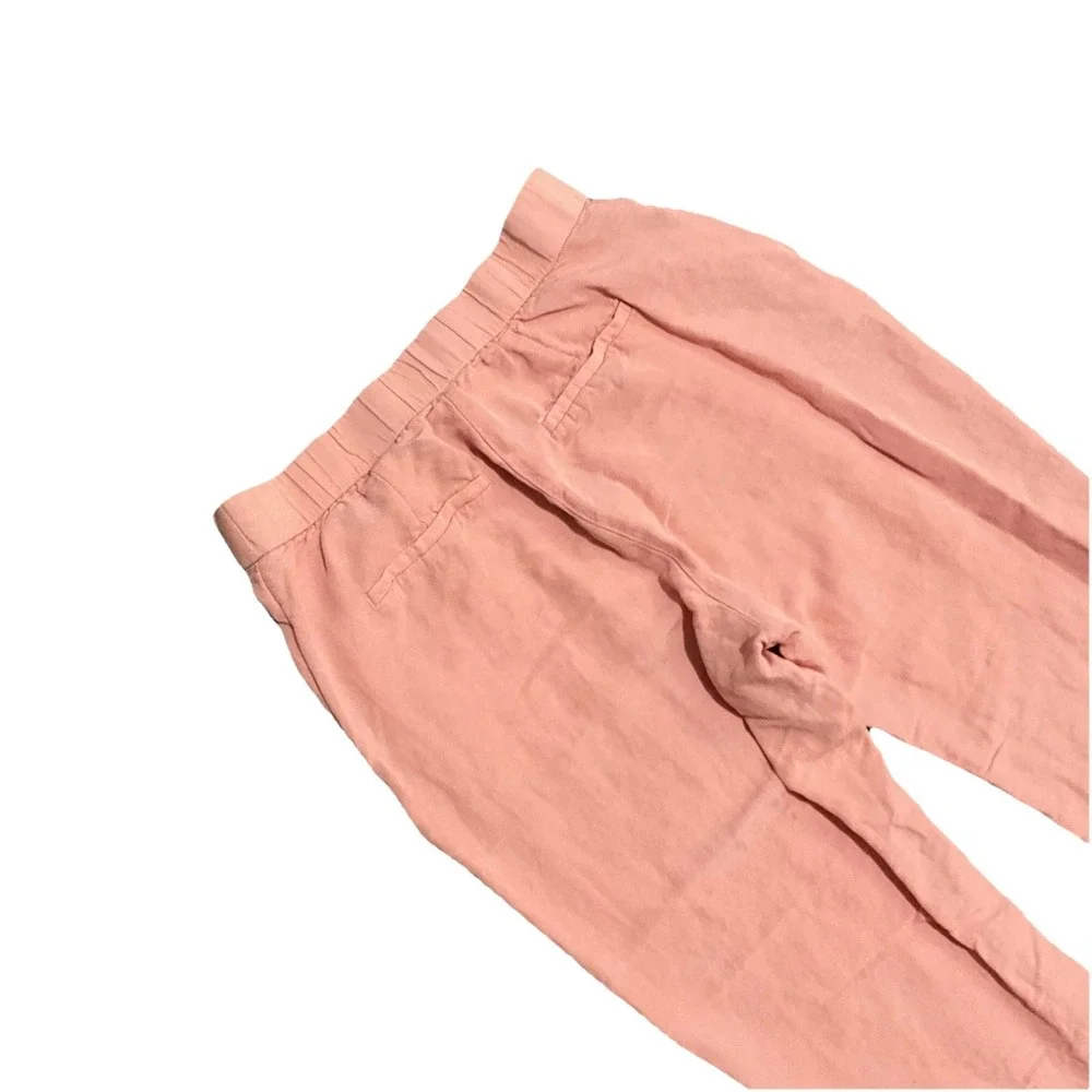H&M Linen‎ Blend Peach High Rise Wide Leg Resort Summer Pants Womens Size 8